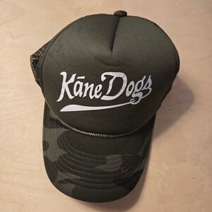 VTG KaneDogs Camo Trucker Hat Mesh Snapback Cap Cobra Adjustable Logo Streetwear
